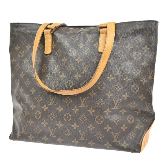 LOUIS VUITTON Cabas Mezzo Shoulder Bag Monogram Leather Brown M51151 85EF514 - Picture 1 of 15